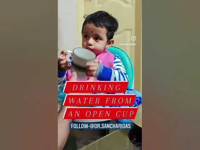 Video thumbnail for How to train your baby to drink from an open cup? #shorts