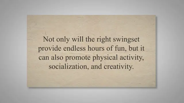 'Video thumbnail for Swinging into the Right Decision: A Guide to Choosing the Perfect Swingset for Your Family'
