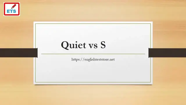 Video thumbnail for Quiet vs Silent | Common Errors in English