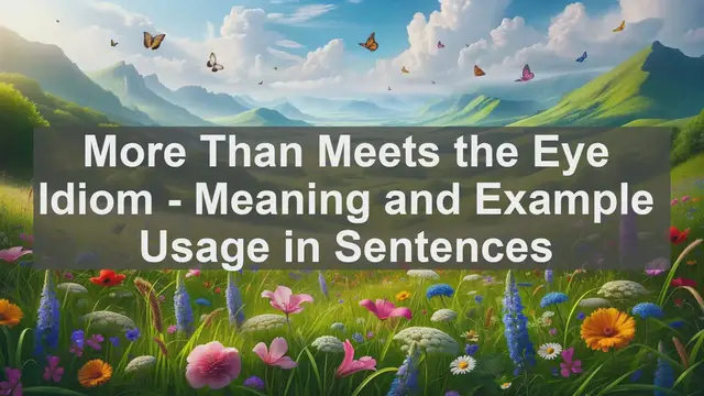 Video thumbnail for "More Than Meets the Eye" Idiom: Meaning and Usage in Sentences