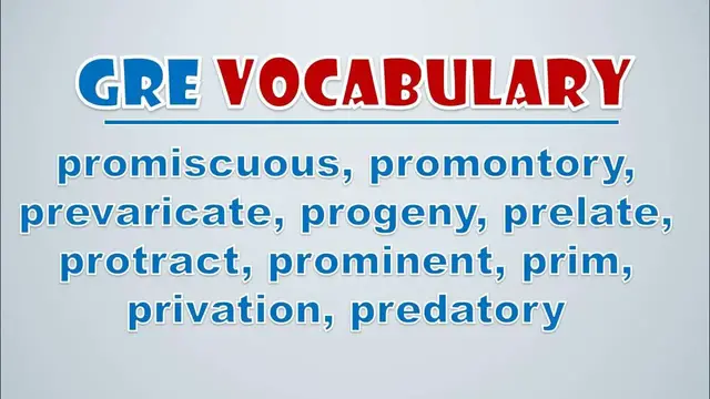 Video thumbnail for GRE Vocabulary: Promiscuous, Promontory, Prevaricate, Progeny, Prelate, Protract, Prominent, Prim