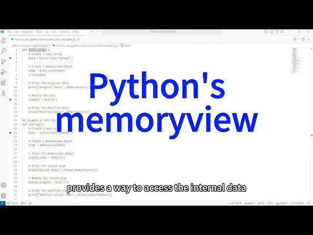 Video thumbnail for How to Use Python's memoryview to Manage Data Directly with Examples