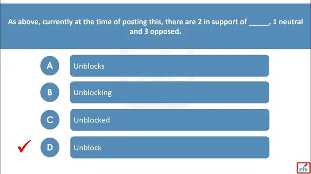 Video thumbnail for English Verb Tenses    Unblock, Unblocks, Unblocked, Unblocking Quiz