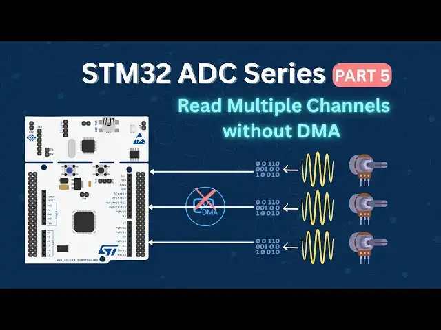 Video thumbnail for STM32 ADC (Part5): How to Read ADC Multiple Channels without using DMA (1 channel at a time)