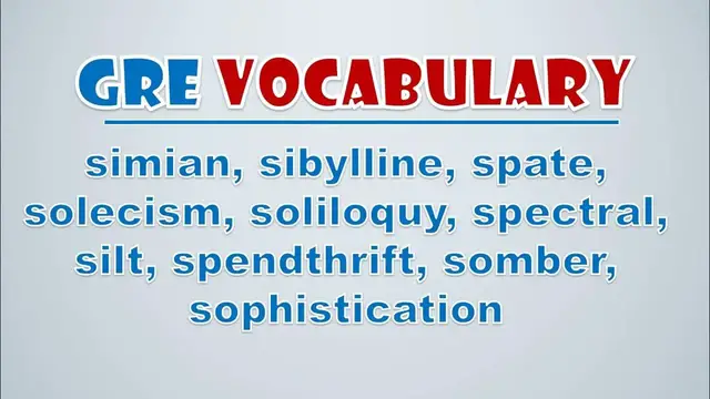 Video thumbnail for GRE Vocabulary: Simian, Sibylline, Spate, Solecism, Soliloquy, Spectral, Silt, Spendthrift, Somber,