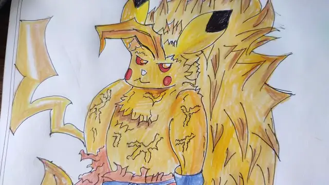 Video thumbnail for Speed Drawing Pokemon |  Pikachu Goku Fusion | Animeart #animeart