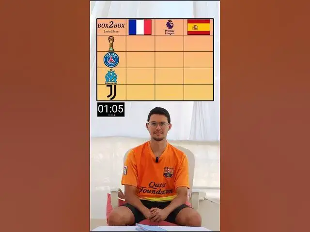 'Video thumbnail for كم لاعب تقدر تسمي في 1 دق و 5ث Box2Box'