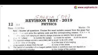 Video thumbnail for 12th Physics First Revision 2019 - Question Paper (Salem District) | (English Medium)
