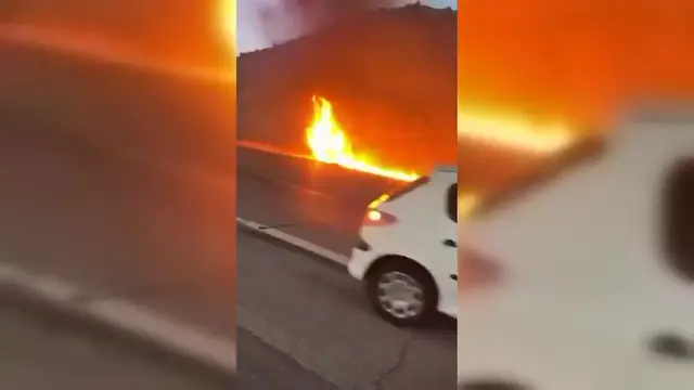 Video thumbnail for Iran: Fuel Carrier Burns After Iranian Police Fire.