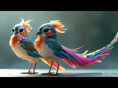 'Video thumbnail for 标准 两只小鸟一起左摇右摆 像是在欢快的跳舞'