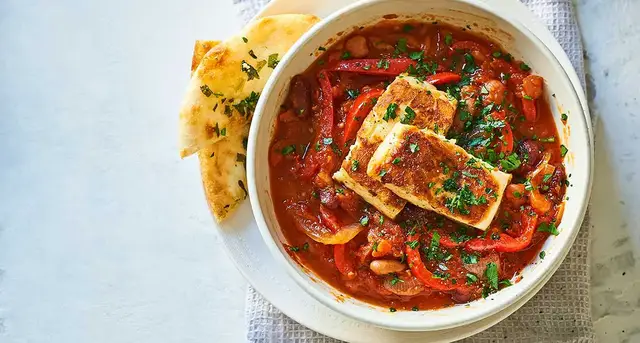 'Video thumbnail for Bean & halloumi stew'