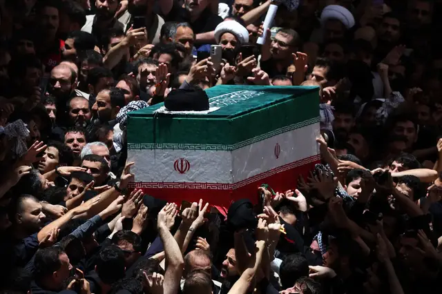 Video thumbnail for War on Gaza draws large crowds to Khamenei’s funeral in Iraq