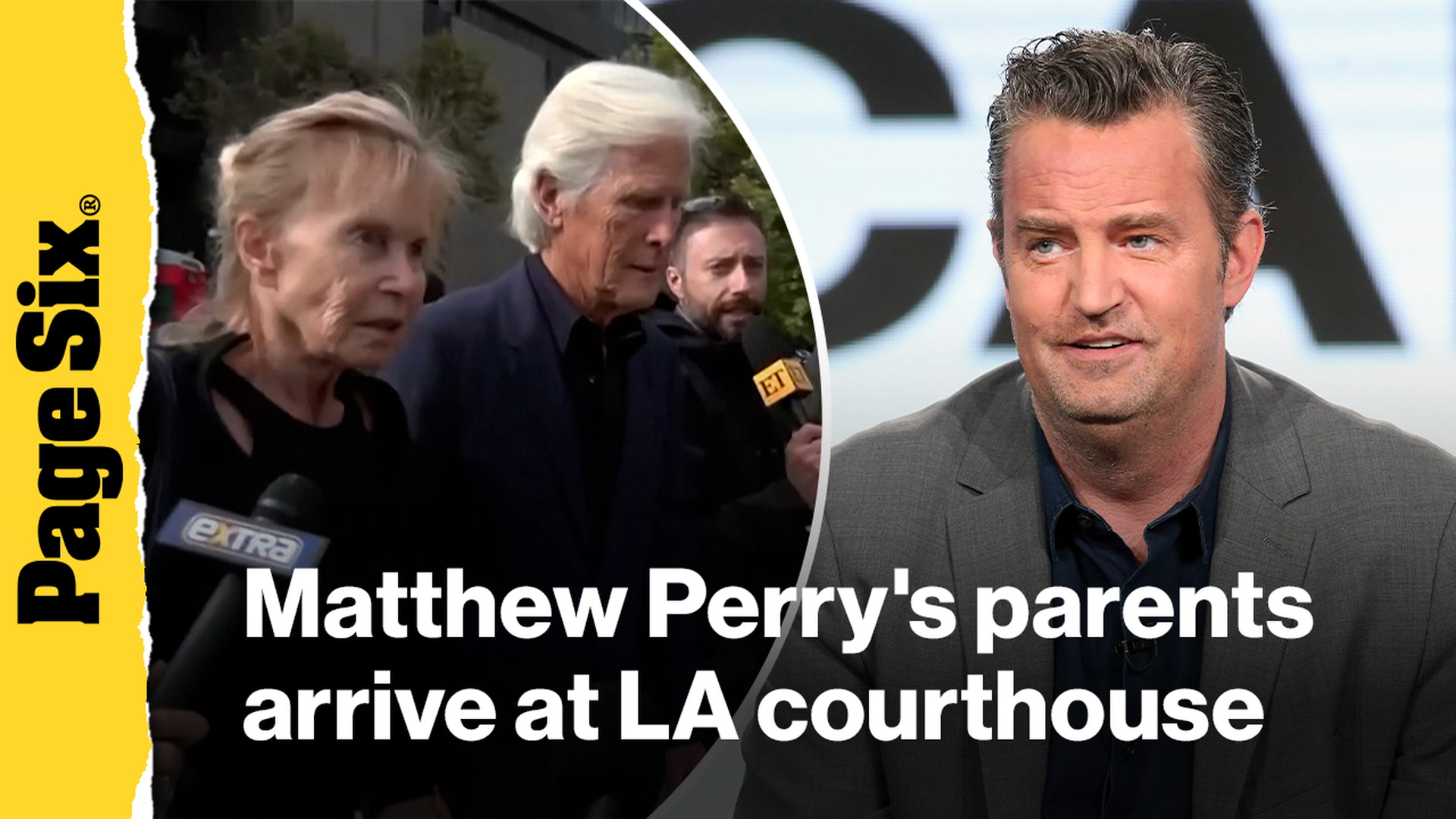 Video thumbnail for Matthew Perry's mother and step father arrive for sentencing of actor's former assistant Kenneth Iwamasa