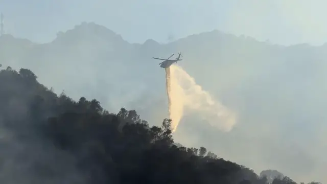 Video thumbnail for US: Firefighters battle wildfire in California's Contra Costa County.