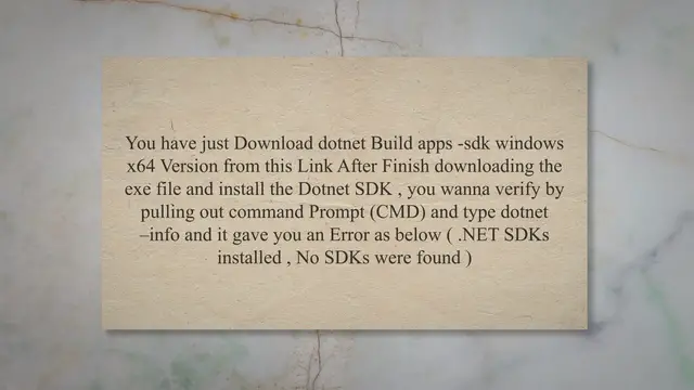 Video thumbnail for dotnet –info command output .NET SDKs installed: No SDKs were found. How to Fix