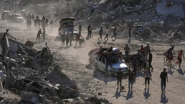 'Video thumbnail for Returning home to ruins: Gaza residents rebuild lives amid destruction'