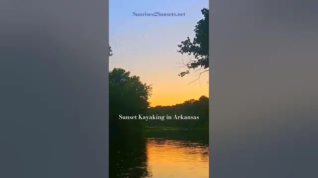 'Video thumbnail for Sunset kayaking on the Illinois River in Arkansas'
