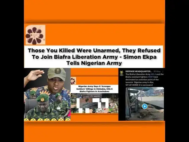 Video thumbnail for Those You Killed Were Unarmed, They Refused To Join Biafra Liberation Army - Simon Ekpa Tells Nig...
