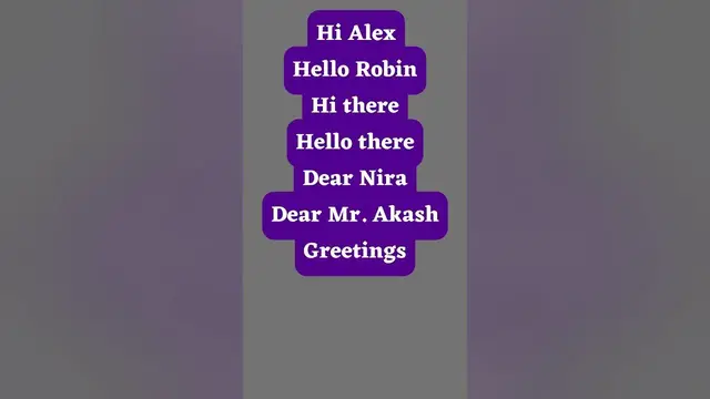 Video thumbnail for Greetings in Letters and E mails