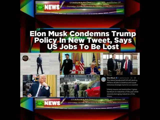 Video thumbnail for Elon Musk Condemns Trump Policy In New Tweet, Says US Jobs To Be Lost