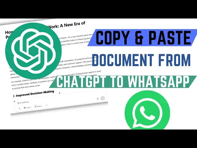 'Video thumbnail for How To Copy and Paste Text From ChatGPT To WhatsApp'