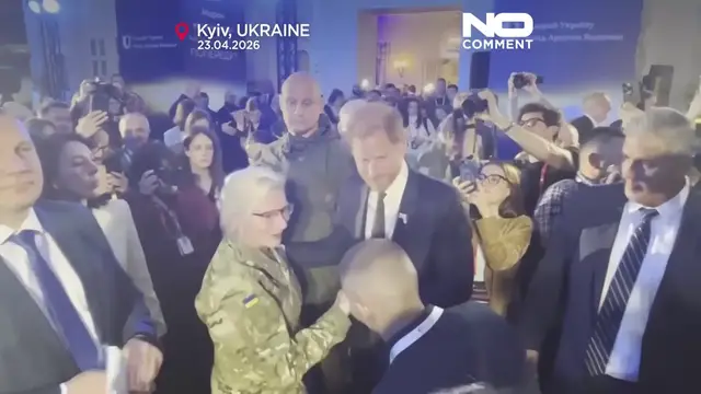 Video thumbnail for Prince Harry visits Kyiv to back Ukraine and spotlight mine clearance