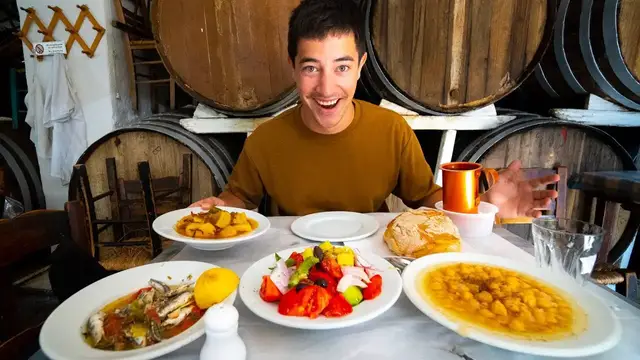 'Video thumbnail for Secret Greek Taverna!! ATHENS CENTRAL MARKET Street Food Tour - Seafood + AMAZING Pork Chops!!'