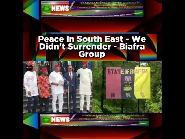 Video thumbnail for Peace In South East - We Didn't Surrender - Biafra Group