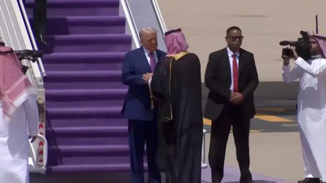 'Video thumbnail for US President Donald Trump lands in Saudi Arabia on official visit'