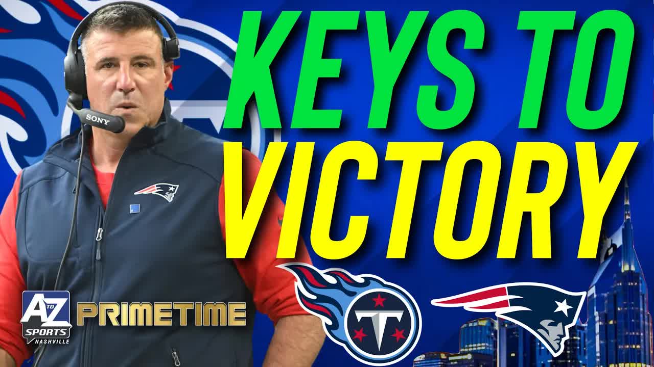 Video thumbnail for a to z sports nashville: titans' keys to victory against mike vrabel & patriots: drake maye factor, pass rush, and more