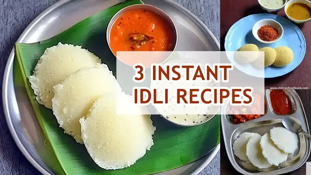 'Video thumbnail for 3 Instant idli recipes - How to make Instant Idli varieties without rice - Different Idli Recipes'