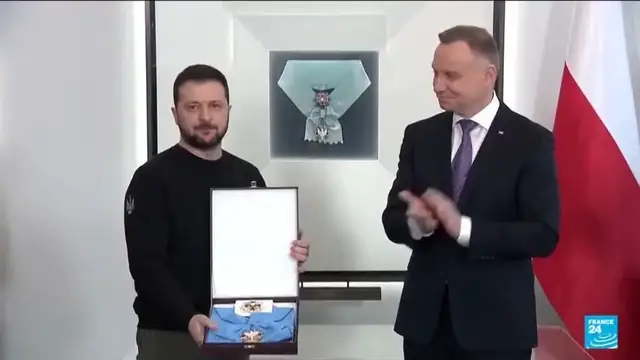 Video thumbnail for Poland strips Zelensky of top state honour over WWII dispute