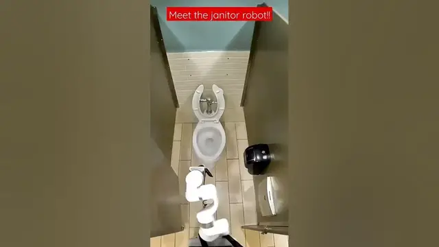 Video thumbnail for Janitor robot cleaning a toilet. #like #subscribe