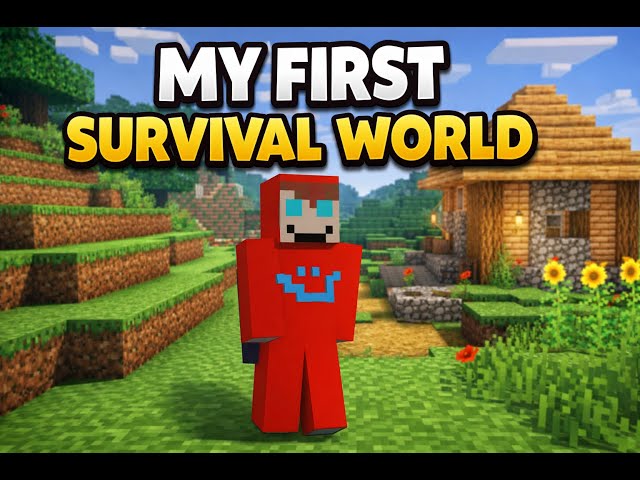 Video thumbnail for my first java survival world 1#