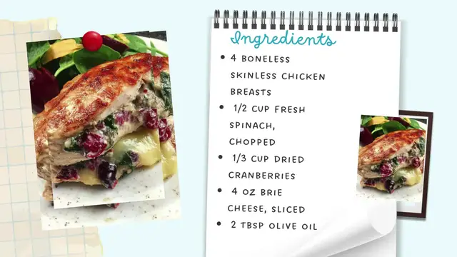 Video thumbnail for Cranberry & Spinach Stuffed Chicken Breasts with Brie – Juicy, Festive & Flavor-Packed