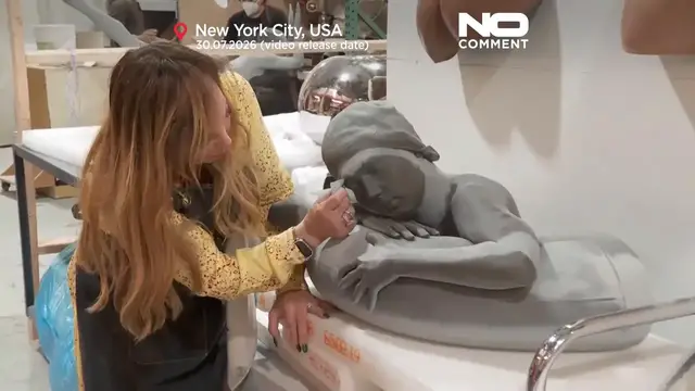 Video thumbnail for Giant lifelike sculptures bring art closer to Chicago crowds