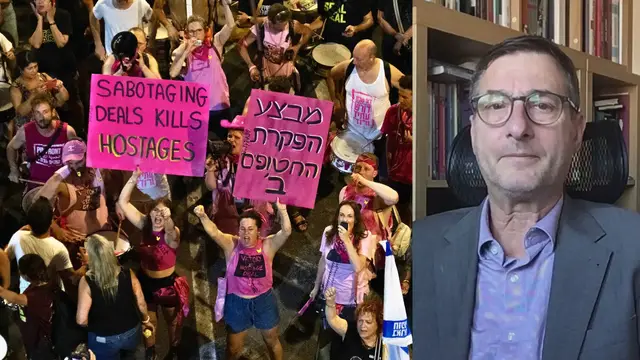 'Video thumbnail for Thousands of Israelis rallied in Tel Aviv, demanding a deal to end the war'