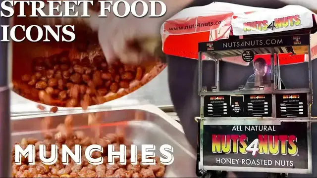'Video thumbnail for The Famous Roasted Nut Carts of New York City | Street Food Icons'