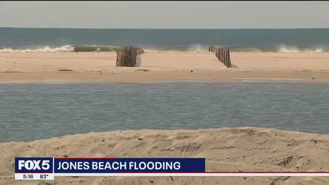 'Video thumbnail for Dangerous rip currents and flooding on Long Island beaches'