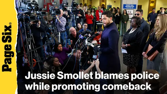 'Video thumbnail for Jussie Smollett blames police, former mayor, and others in new interview while promoting comeback'