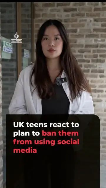 Video thumbnail for UK teens react to plan to ban them from using social media