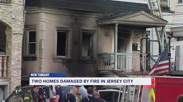 Video thumbnail for Jersey City fire displaces 2 families, sends 7 people to hospital