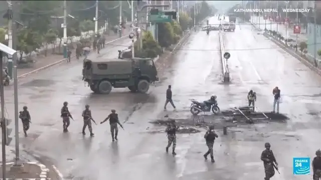 'Video thumbnail for Nepal deploys army as protesters look for interim leader'
