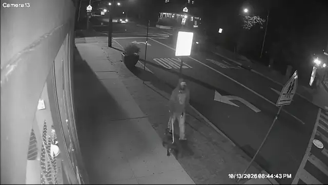 Video thumbnail for Police search for man who left dog tied to garbage can