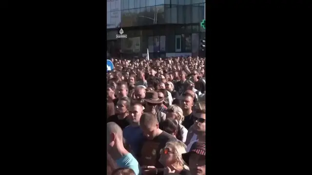 'Video thumbnail for Serbians mark anniversary of deadly train station collapse with silence'