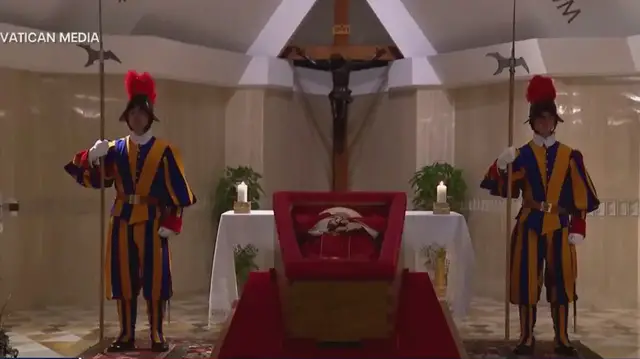 Video thumbnail for Public viewing of Pope Francis begins in Vatican
