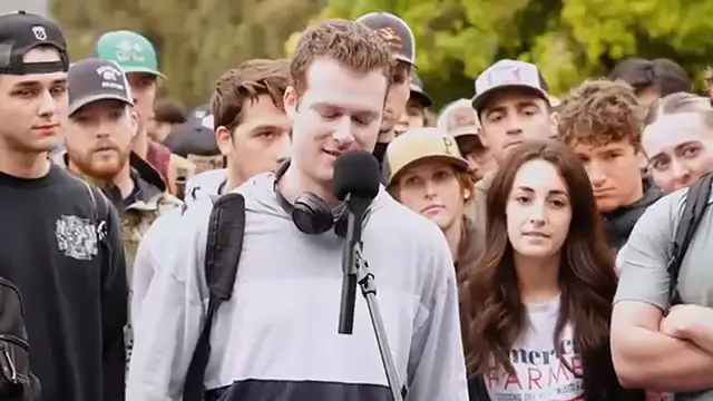'Video thumbnail for Charlie Kirk Makes Pro-Choice Student Flips'