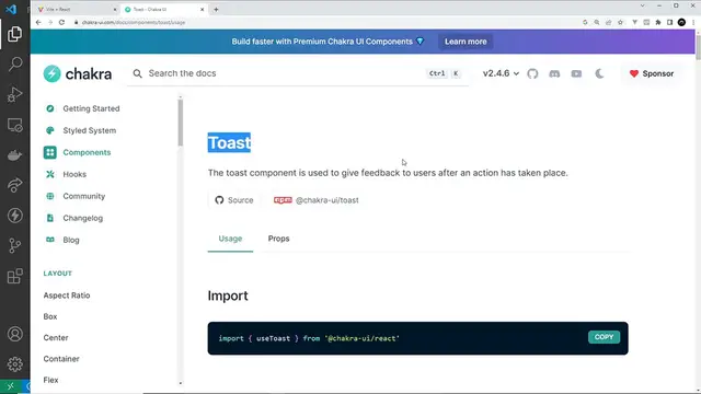 Video thumbnail for Chakra UI Crash Course #10 - Toast Component