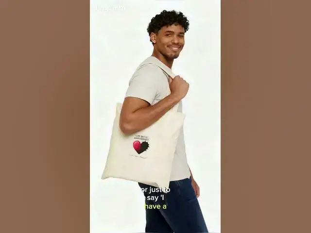 Video thumbnail for Snarky Two‑Tone Heart Tote  Anti Love Edgy Valentine Design