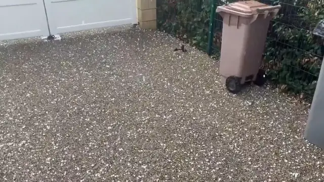 Video thumbnail for France: Severe Hailstorm Pounds Southwest France, Blanketing Backyard in Hailstones.